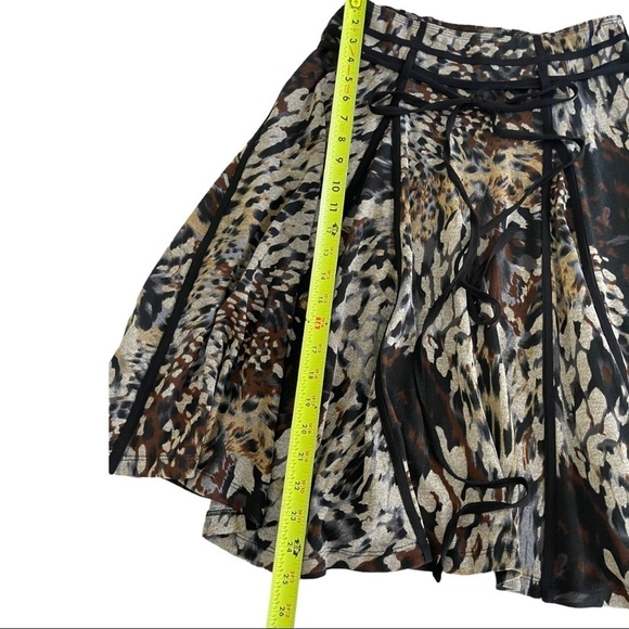 Lapis Animal Print A-Line Full Mid Rise Soft Flowy‎ Boho Knee Length Swing Skirt - Picture 8 of 10